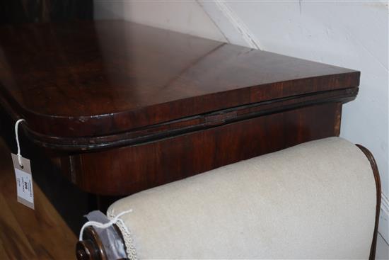 A William IV rosewood folding card table W.92cm